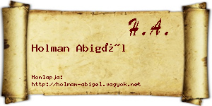 Holman Abigél névjegykártya